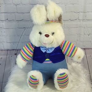B & B TOYMAKER LIGHT UP SINGING BUNNY RABBIT STUFFED ANIMAL PLUSH TOY